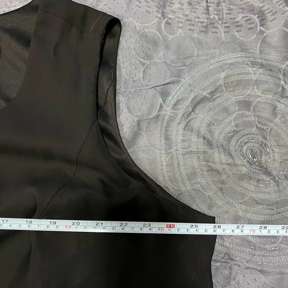 Maggie Barnes Black Sleeveless Midi Chiffon Lined‎ Sheath Dress size 24W Floral - Picture 9 of 10